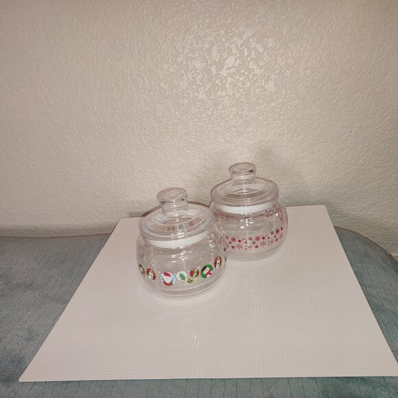 Chunky Christmas Jars Santa Snowman Snowflakes Xmas Plastic Candy Chocolates - Picture 4 of 10